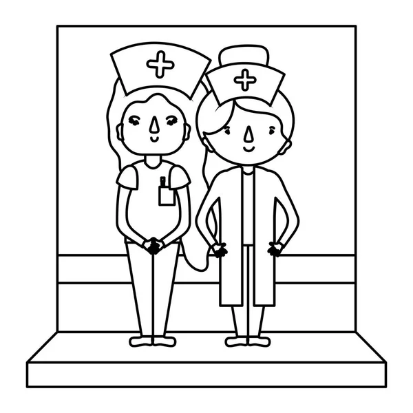 พยาบาลหญ หมวกและภาพเวกเตอร เคร องแบบม ออาช — ภาพเวกเตอร์สต็อก