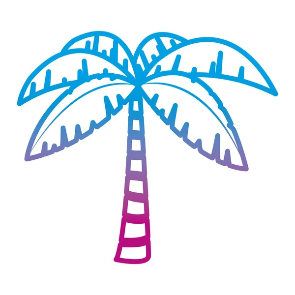 Ligne Dégradée Palmier Exotique Avec Des Feuilles Arbres Tropicaux Illustration — Image vectorielle