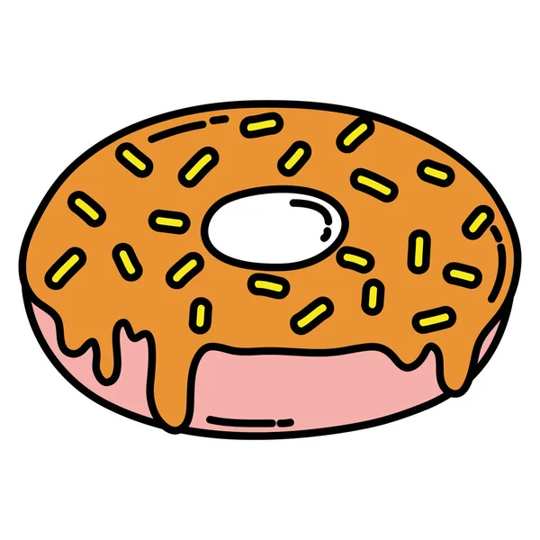 Farbe Köstlich Donut Süß Bäckerei Lecker Vektor Illustration — Stockvektor