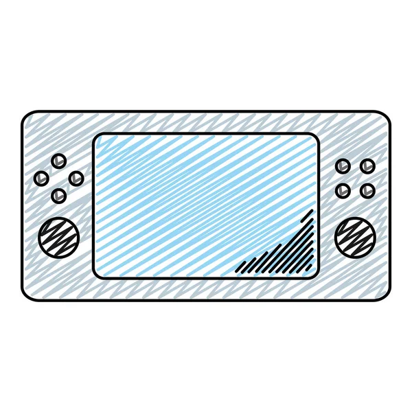 Doodle Elektronische Game Console Handheld Videogame Vectorillustratie — Stockvector