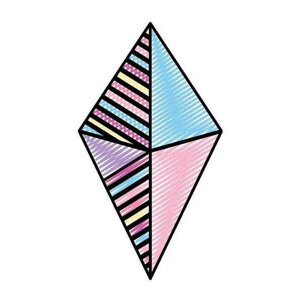 Ilustracja Wektorowa Projekt Kształt Geometryczny Graficzny Oktaedr Doodle — Wektor stockowy