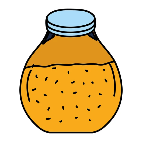 Kleur Mason Jar Met Heerlijke Gezonde Sap Vectorillustratie — Stockvector