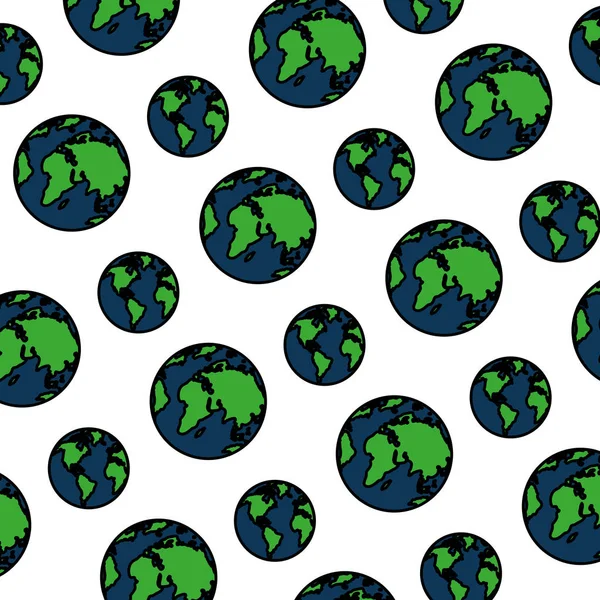 Renk Küresel Dünya Gezegen Harita Arka Plan Vektör Çizim — Stok Vektör