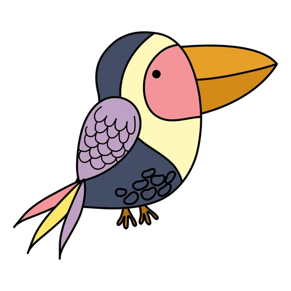 色かわいい鳥のエキゾチックな野生動物のベクトル図 — ストックベクタ