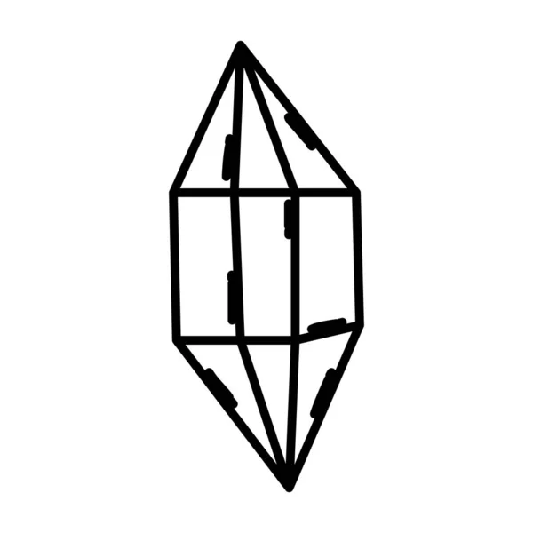 Line Luxury Diamond Lysande Sten Tillbehör Vektorillustration — Stock vektor