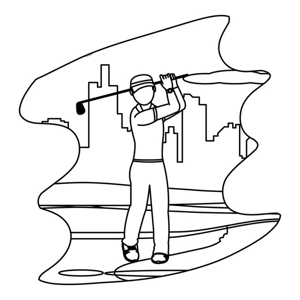 Sor Ember Egységes Play Golf Sport Vektoros Illusztráció — Stock Vector
