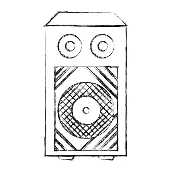 Grunge Altavoz Electrónico Para Escuchar Ilustración Vector Objetos Música — Vector de stock