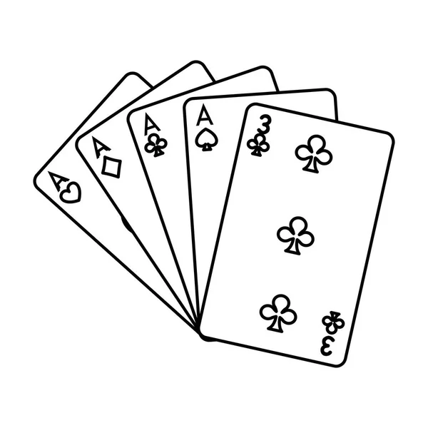 Ligne Quatre Une Illustration Vectorielle Jeu Cartes Casino Type — Image vectorielle