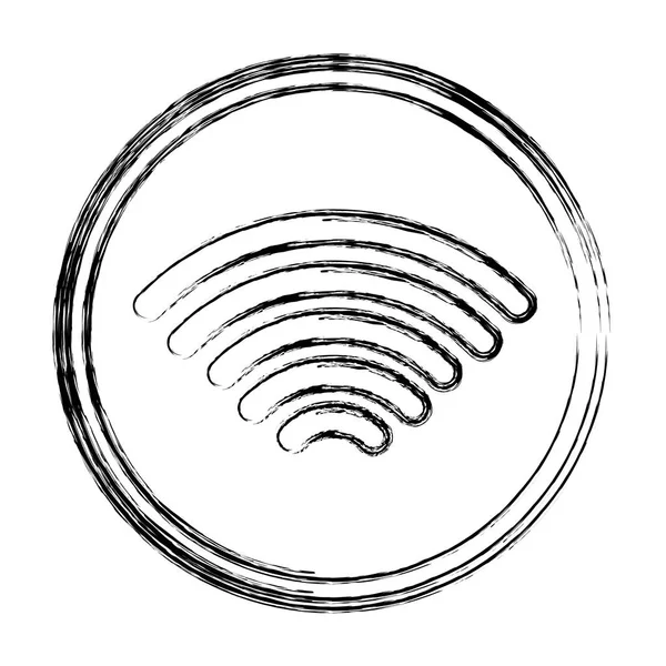 Illustrazione Vettoriale Dell Emblema Della Tecnologia Connessione Wifi Digitale Grunge — Vettoriale Stock
