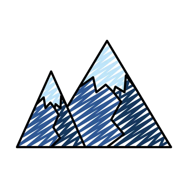 Doodle Fin Mountain Grafisk Struktur Design Vektorillustration — Stock vektor