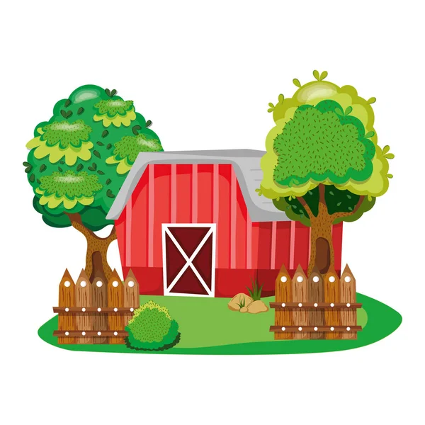 Farm House Čka Dřevo Rošt Vektorové Ilustrace — Stockový vektor