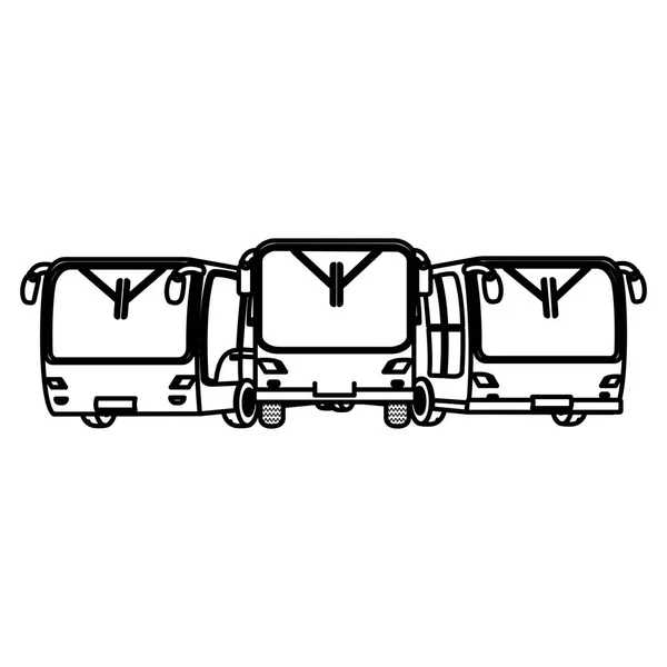 Linha Frente Ônibus Transporte Cidades Viagem Vetor Ilustração —  Vetores de Stock