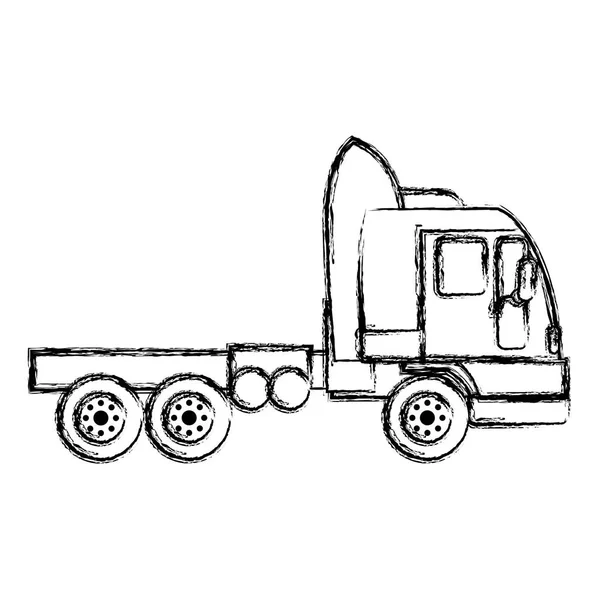 Grunge Seite Lkw Transport Service Fahrzeug Vektor Illustration — Stockvektor