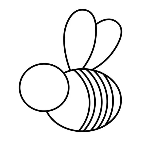 Linie Niedlich Biene Insict Tier Fliegen Vektor Illustration — Stockvektor