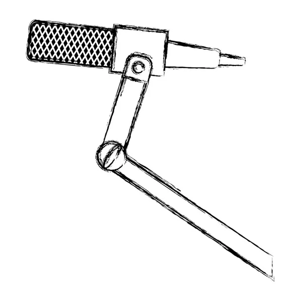 Гранжеве Мікрофонне Голосове Обладнання Технологія Стиль Векторні Ілюстрації — стоковий вектор