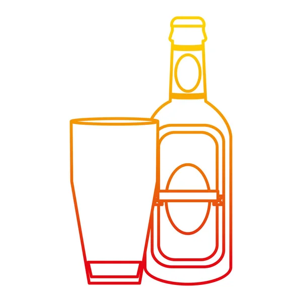 Licor Línea Degradada Bebida Botella Con Ilustración Vectores Vidrio — Vector de stock