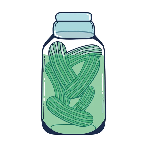 健康黄瓜汁自然在罐子向量例证 — 图库矢量图片
