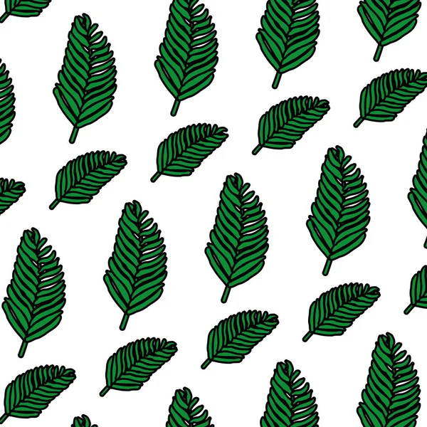 Farbe Tropischen Plan Zweig Blätter Hintergrund Vektor Illustration — Stockvektor