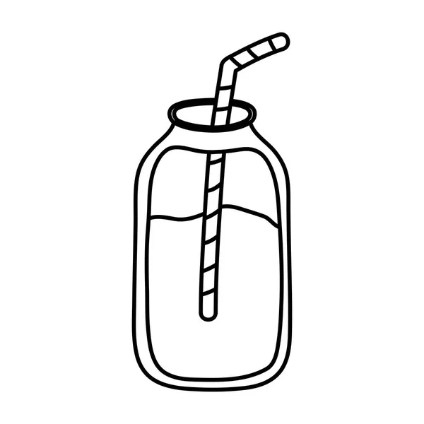 Linha Delicioso Smoothie Fresco Bebida Doce Vetor Ilustração —  Vetores de Stock