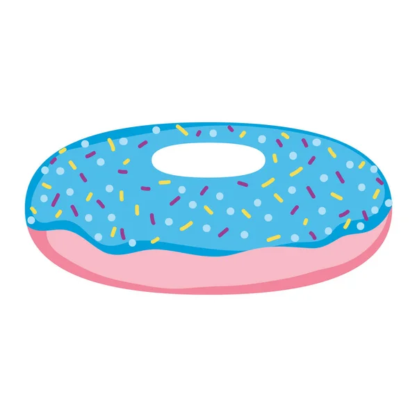 Leckere Süße Donut Dessert Gebäck Vektor Illustration — Stockvektor