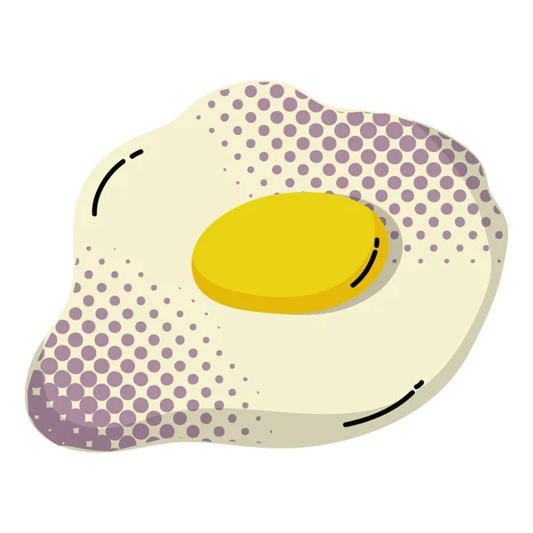 Uovo Fritto Colazione Proteine Nutrizione Vettore Illustrazione — Vettoriale Stock