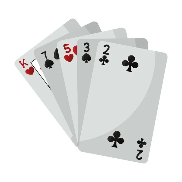 Alta Mano Casino Juego Cartas Vector Ilustración — Vector de stock