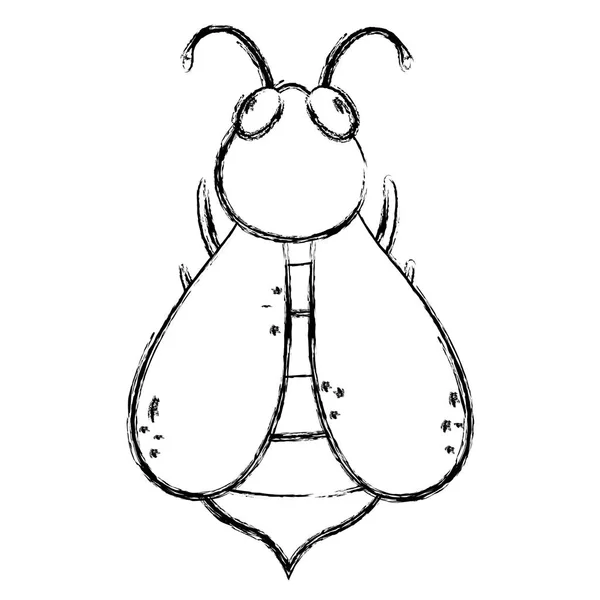 粗野可爱的蜜蜂自然昆虫动物媒介例证 — 图库矢量图片