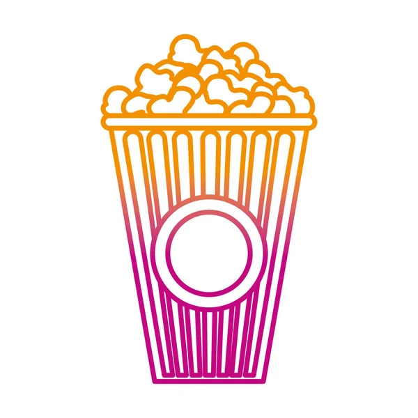Abgebaut Linie Köstliche Popcorn Snack Essen Der Box Vektor Illustration — Stockvektor
