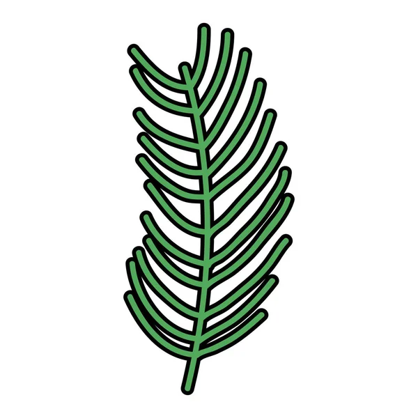 Farbe Natur Zweig Blätter Pflanze Stil Vektor Illustration — Stockvektor
