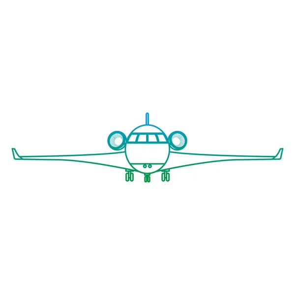 Degradierte Linie Frontflugzeug Transportfahrzeug Mit Turbinen Vektor Illustration — Stockvektor