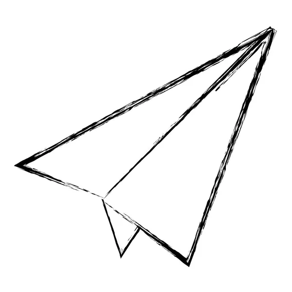 Grunge Kağıt Uçak Nesne Origami Stil Vektör Çizim — Stok Vektör