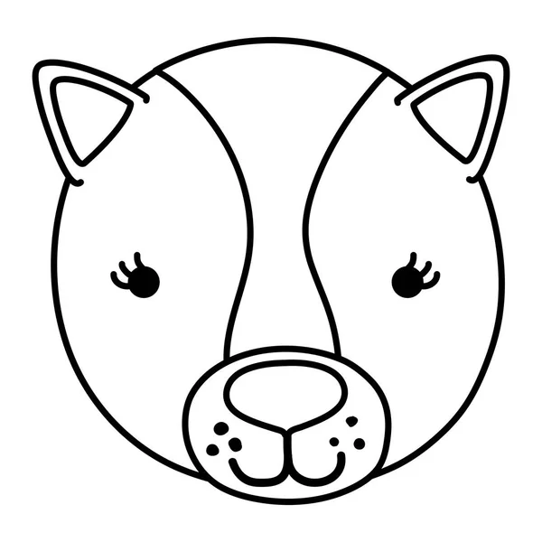 Ligne Mignonne Femelle Lion Tête Sauvage Animal Vecteur Illustration — Image vectorielle