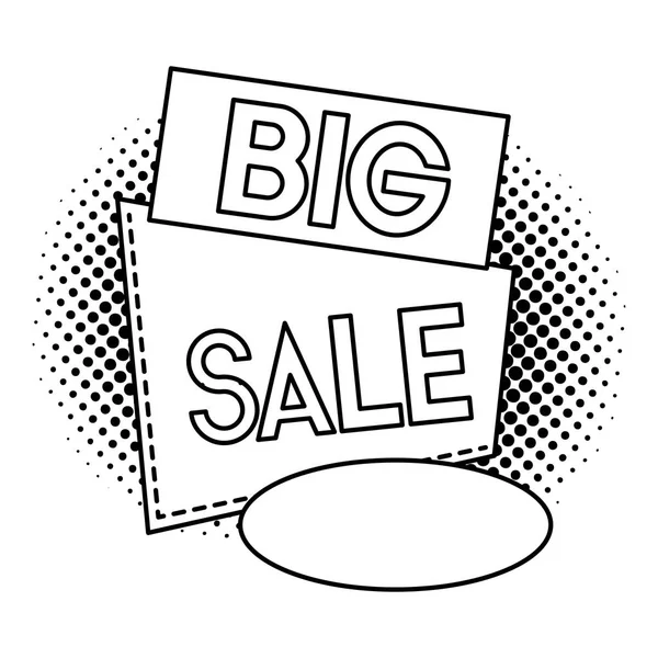 Line Big Sale Promo Tag Price Vector Illustration — Stock Vector
