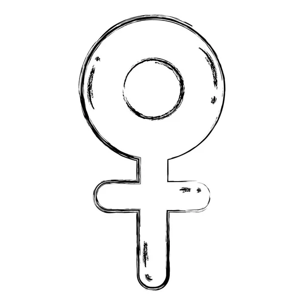 Grunge Signo Femenino Estilo Plano Icono Vector Ilustración — Archivo Imágenes Vectoriales