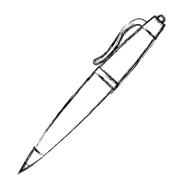 Grunge Classic Pen Design Tool Object Vector Illustration — Stock Vector