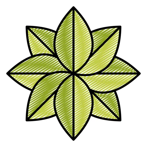 Doodle Φύση Τροπικά Φύλλα Φυτών Στυλ Εικονογράφηση Διάνυσμα — Διανυσματικό Αρχείο