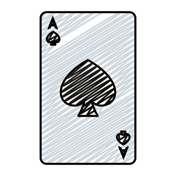 Gribouille Brochet Poker Carte Jeu Vectoriel Illustration — Image vectorielle