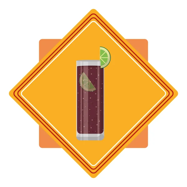 Farbe Trauben Cocktail Glas Likör Emblem Vektor Illustration — Stockvektor