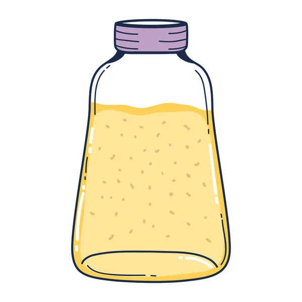 Healthy Fruit Juice Mason Beverage Vector Illustration — Stock Vector