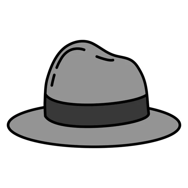 Color Elegant Hat Man Object Style Vector Illustration — Stock Vector