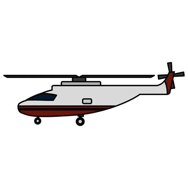 Helicopter Transport Service Vehicle Technology Vector Illustration — Stock Vector