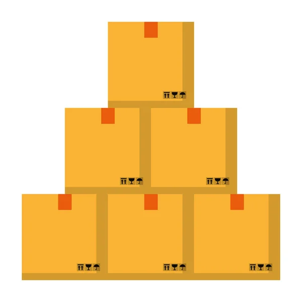 Lieferboxen Pakete Produkte Leerer Vektor Illustration — Stockvektor