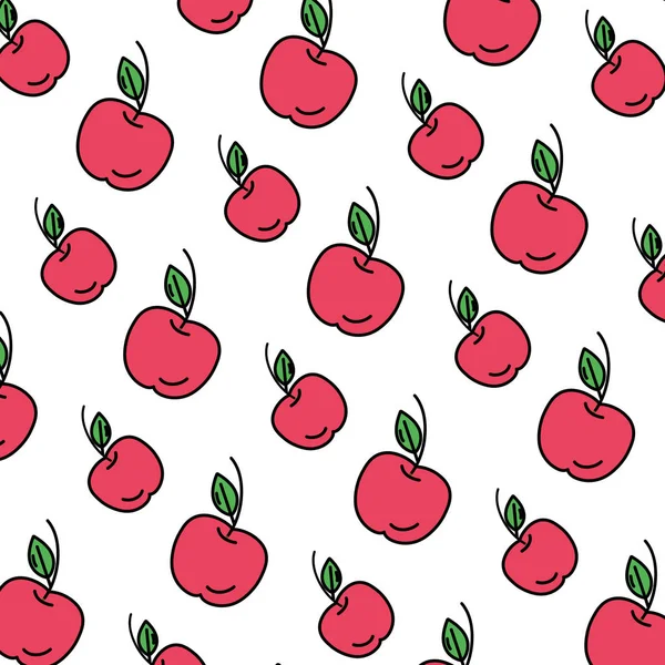 色のおいしいリンゴ フルーツ背景ベクトル イラスト — ストックベクタ