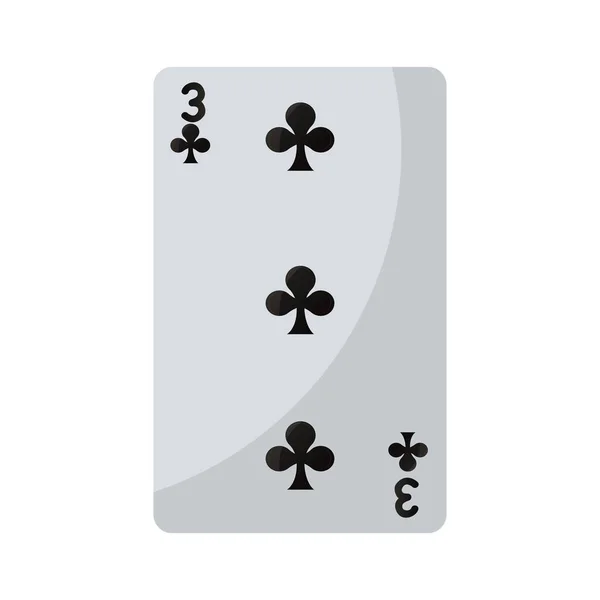 Illustration Vectorielle Jeu Cartes Casino Trois Trèfles — Image vectorielle