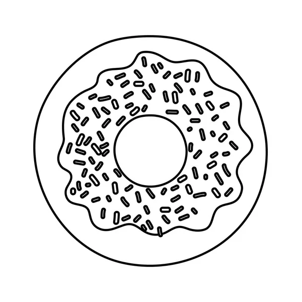 Ligne Pâtisserie Dessert Beignet Sucré Illustration Vectorielle Alimentaire — Image vectorielle