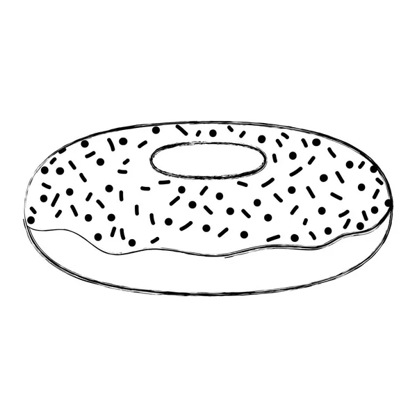 Grunge Saboroso Doce Donut Sobremesa Pastelaria Vetor Ilustração —  Vetores de Stock