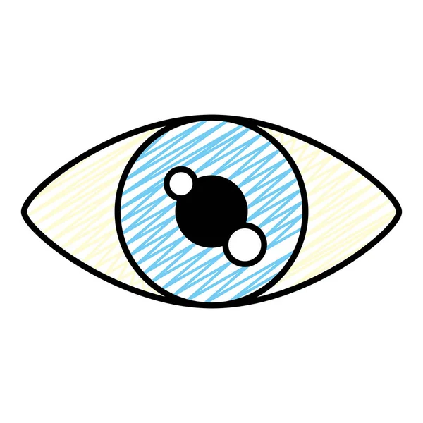 Doodle Εικονογράφηση Διάνυσμα Επίπεδη Σχεδίαση Ανθρώπινη Όραση Μάτι — Διανυσματικό Αρχείο