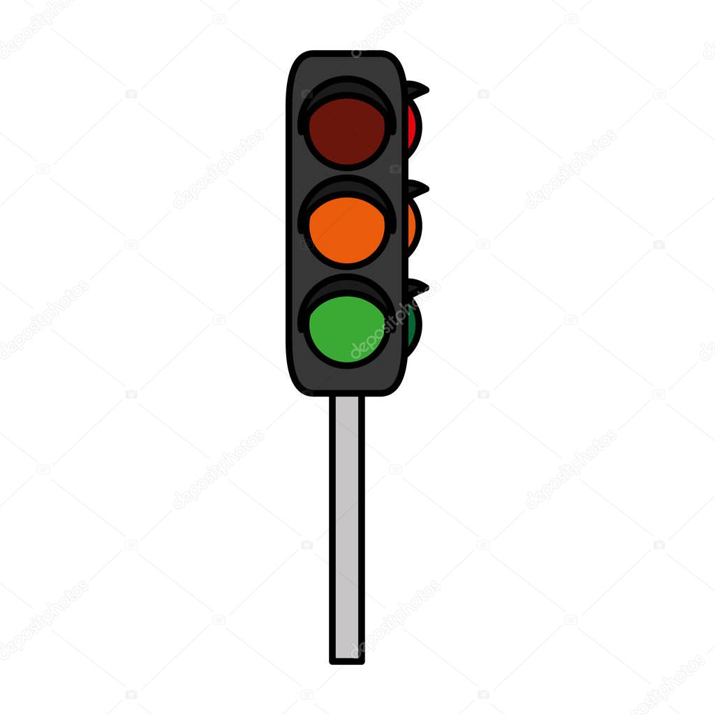 color traffic light safety transport object vector illustration