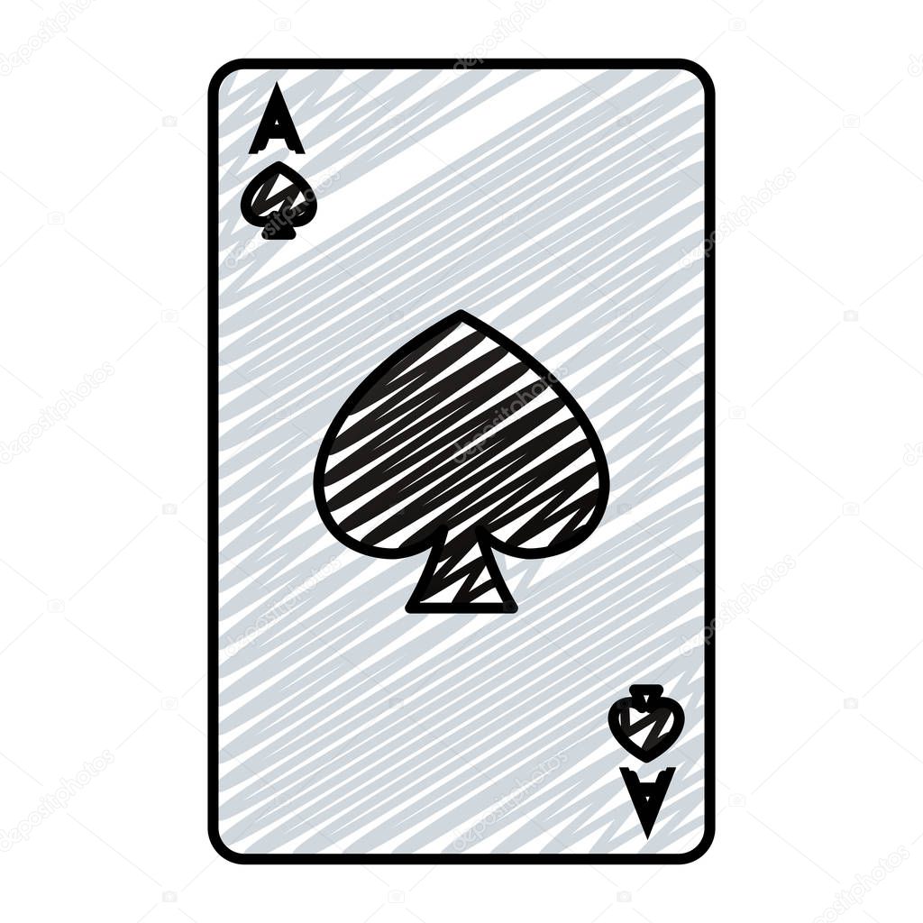 doodle A of pikes poker card game vector illustration