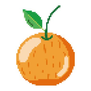 pixelated lezzetli turuncu taze meyve beslenme vektör çizim